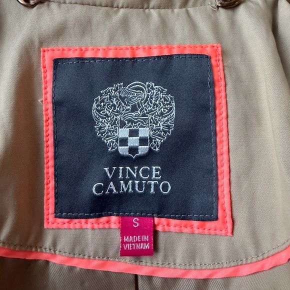 Vince Camuto Beige Trench Coat with Navy Trim - Picture 5 of 5